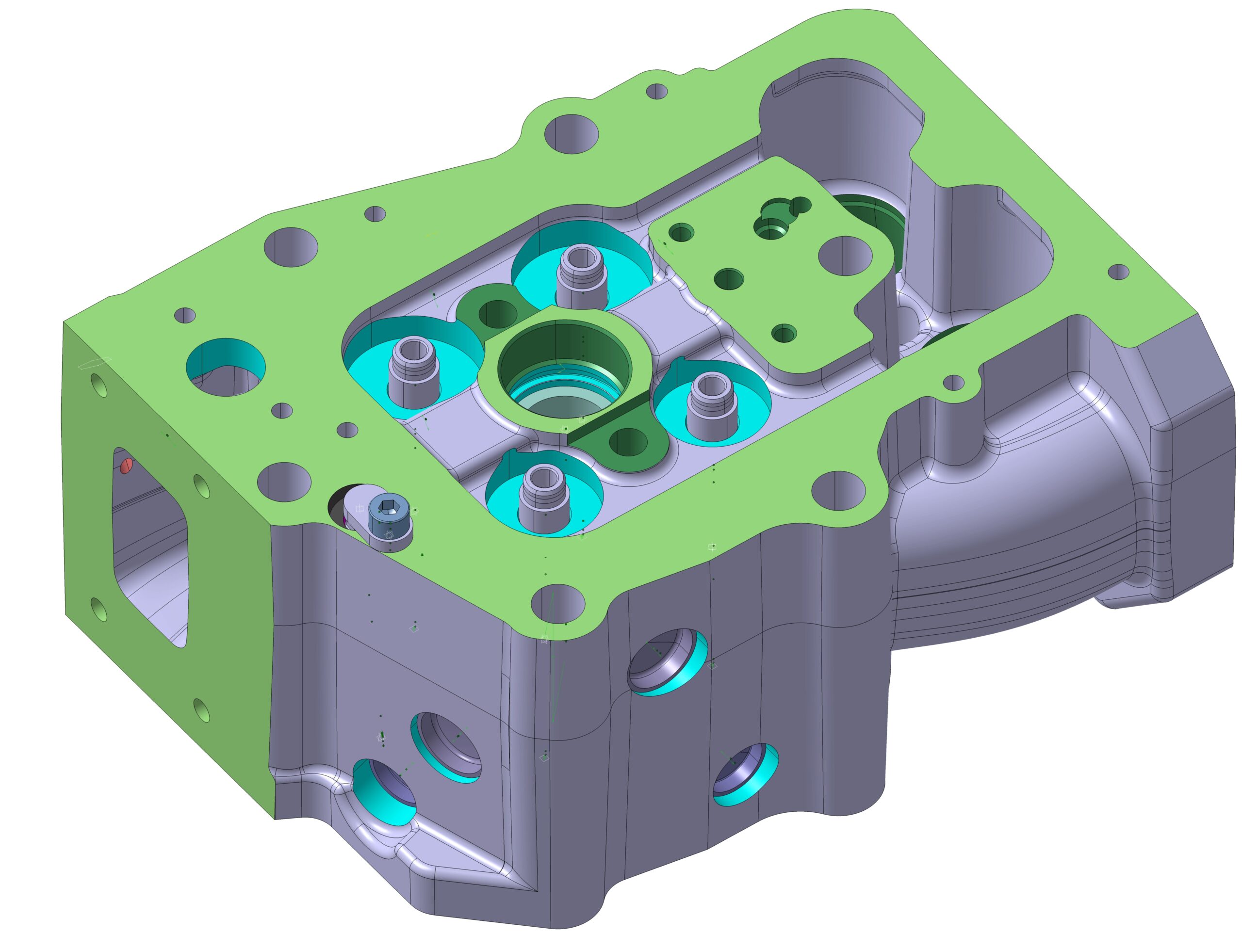 engine adaption set for full conversion from diesel to gas including intercooler, turbocharger and manifold 